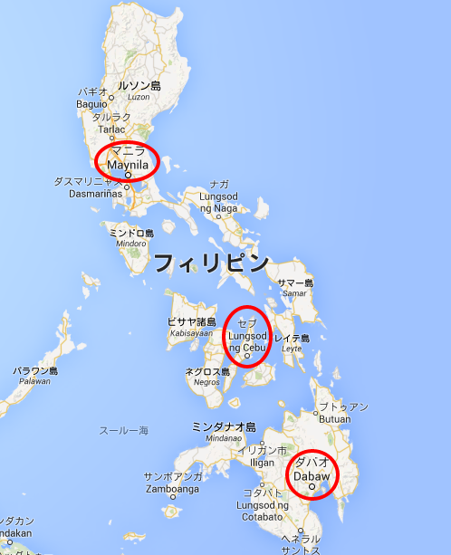 フィリピン三大都市地図